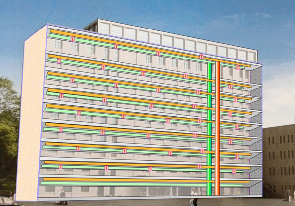 地源热泵廊坊物探楼内室温监控布置 地源热泵廊坊物探楼内室温监控布置